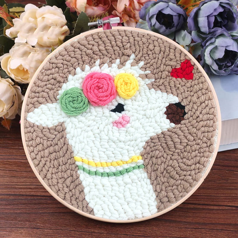 Alpaca Punch Needle Kit -  Beginner Needle Set | Diy Desk Ornament  - image 4