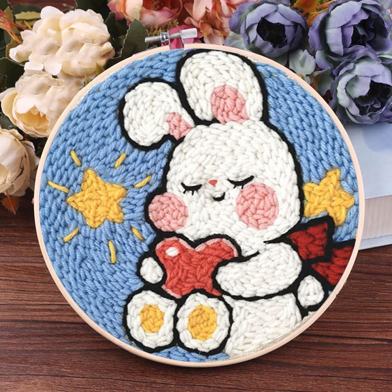 Sweet Rabbit Punch Needle Kit - Handmade Art Decoration | Anniversary Gift For Her - image 6