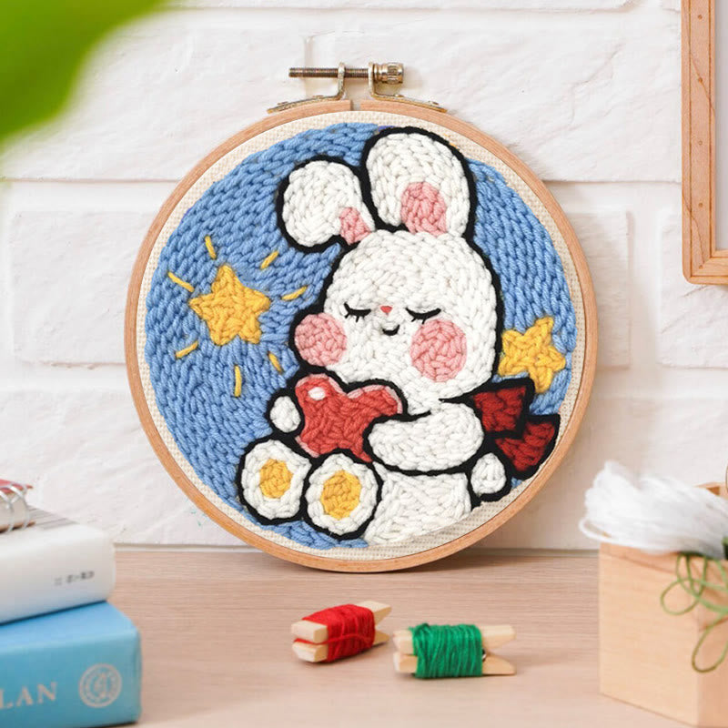 Sweet Rabbit Punch Needle Kit - Handmade Art Decoration | Anniversary Gift For Her - image 7