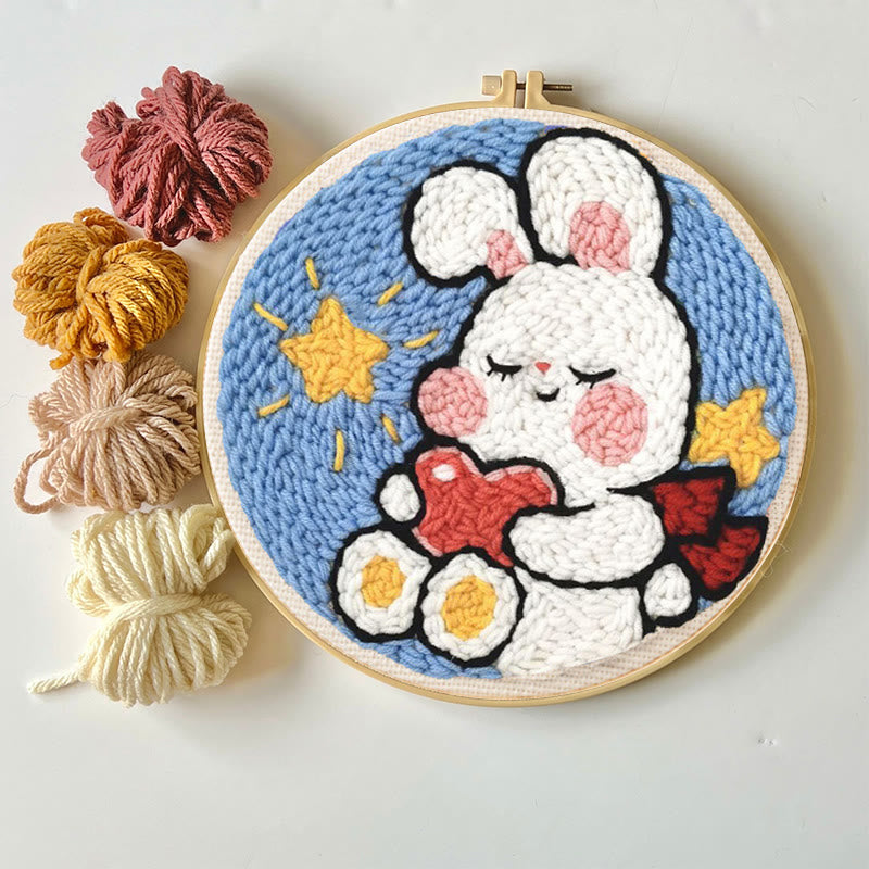 Sweet Rabbit Punch Needle Kit - Handmade Art Decoration | Anniversary Gift For Her - image 8
