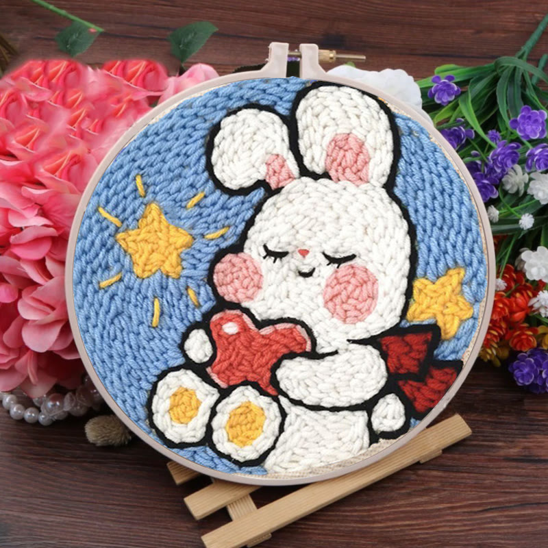Sweet Rabbit Punch Needle Kit - Handmade Art Decoration | Anniversary Gift For Her - image 5