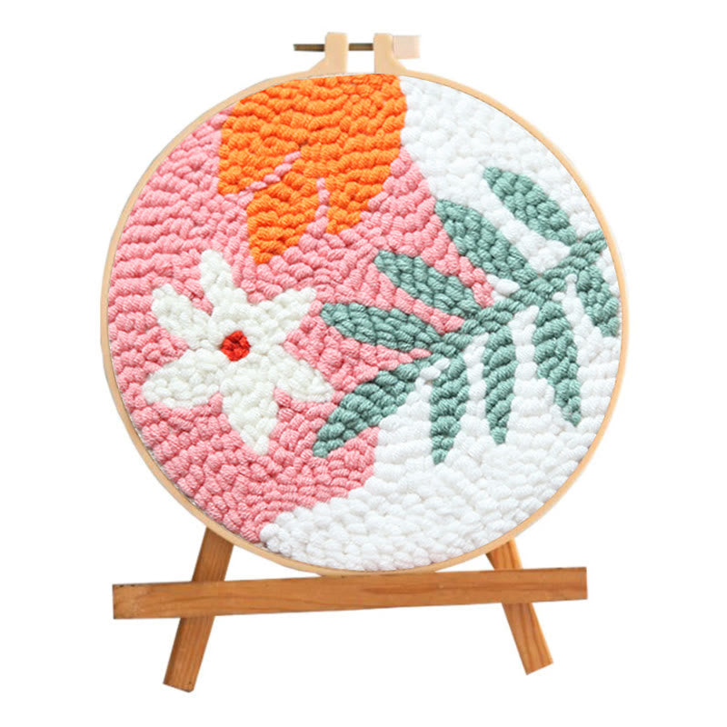 Floral Punch Needle Kit - Easy Needlework For Starter | Nice Office Decor - image 1