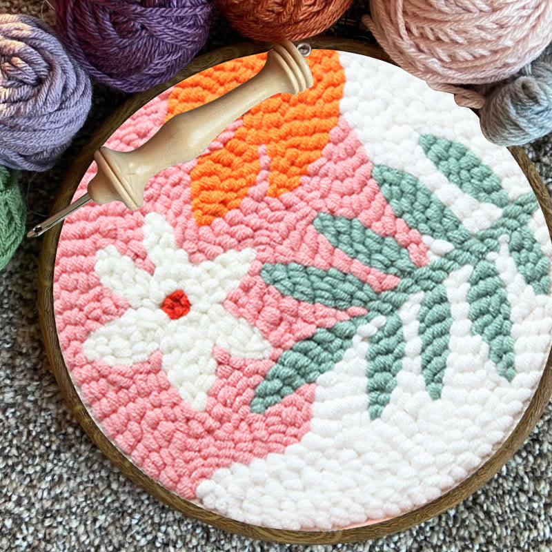 Floral Punch Needle Kit - Easy Needlework For Starter | Nice Office Decor - image 8