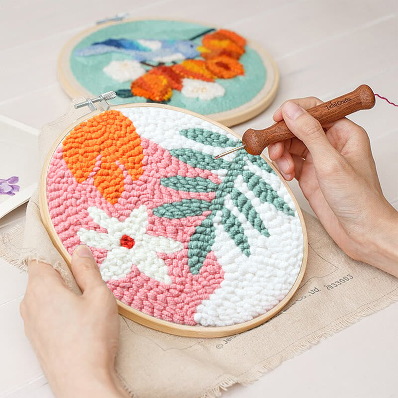 Floral Punch Needle Kit - Easy Needlework For Starter | Nice Office Decor - image 2