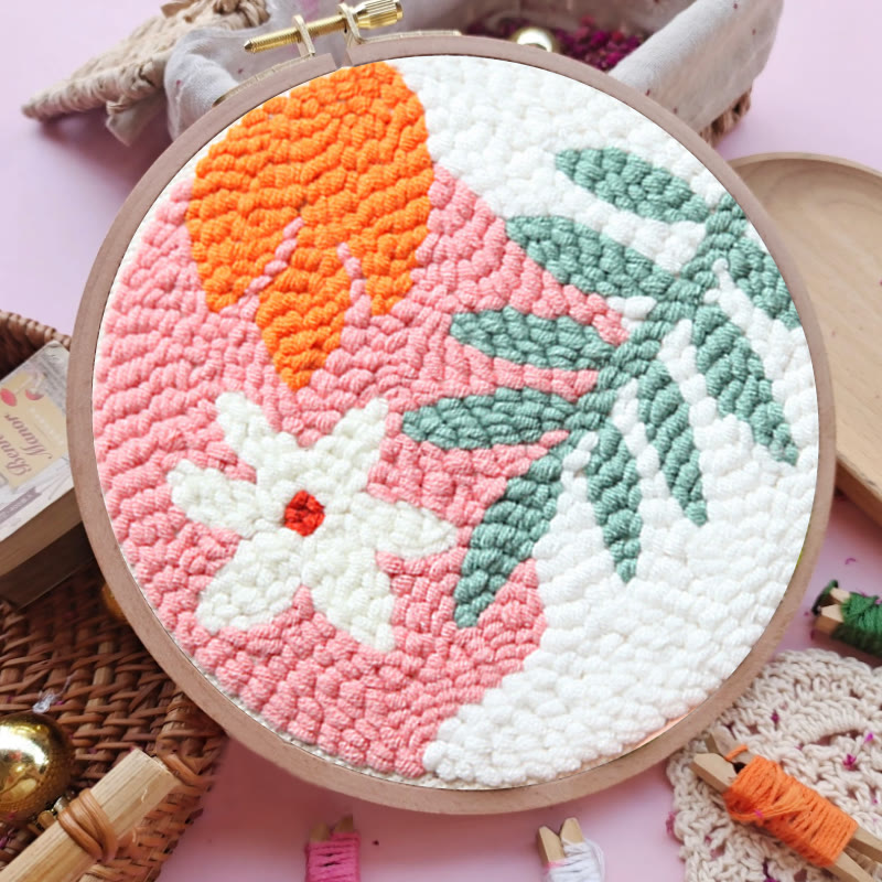 Floral Punch Needle Kit - Easy Needlework For Starter | Nice Office Decor - image 5