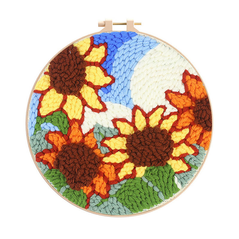 Beautiful Sunflowers Punch Needle Kit - Unique Floral Decor  | Handicraft Gift For Friends - Beautiful Sunflowers Punch Needle Kit - image 0
