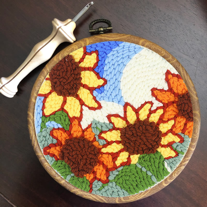 Beautiful Sunflowers Punch Needle Kit - Unique Floral Decor  | Handicraft Gift For Friends - image 7