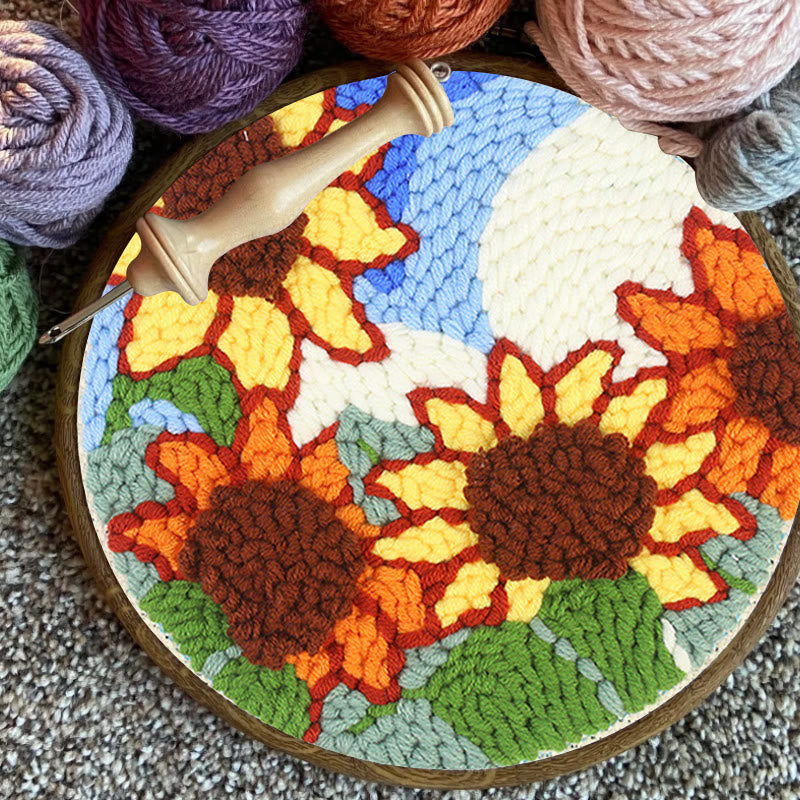 Beautiful Sunflowers Punch Needle Kit - Unique Floral Decor  | Handicraft Gift For Friends - image 8