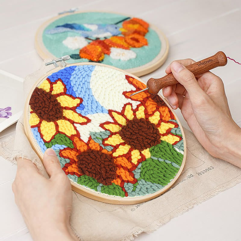 Beautiful Sunflowers Punch Needle Kit - Unique Floral Decor  | Handicraft Gift For Friends - image 2