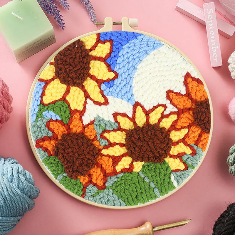 Beautiful Sunflowers Punch Needle Kit - Unique Floral Decor  | Handicraft Gift For Friends - image 6