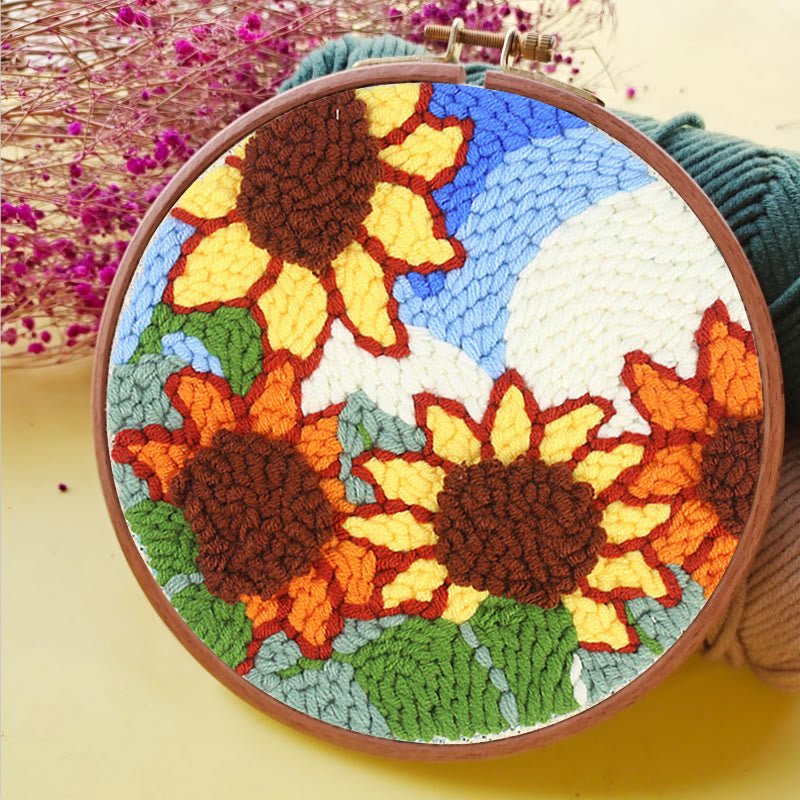 Beautiful Sunflowers Punch Needle Kit - Unique Floral Decor  | Handicraft Gift For Friends - image 4