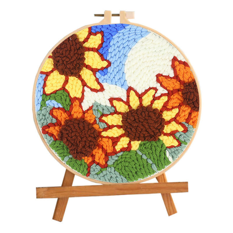 Beautiful Sunflowers Punch Needle Kit - Unique Floral Decor  | Handicraft Gift For Friends - image 1