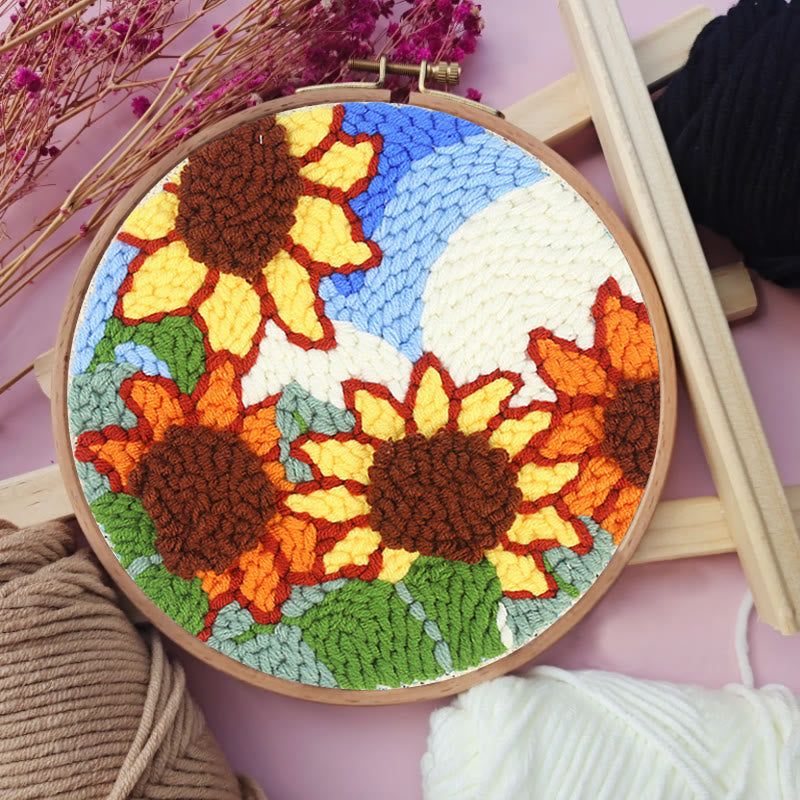 Beautiful Sunflowers Punch Needle Kit - Unique Floral Decor  | Handicraft Gift For Friends - image 5