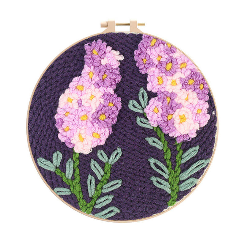 Lavender Punch Needle Kit - Handmade Beginner Craft  | Perfect Desk Ornament - Lavender Punch Needle Kit - image 0