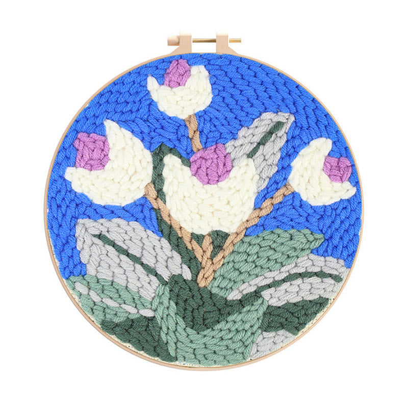 A Bouquet Of Flowers Punch Needle Kit - Simple Diy Needlework | Special Gift For Mom - A Bouquet Of Flowers Punch Needle Kit - image 0