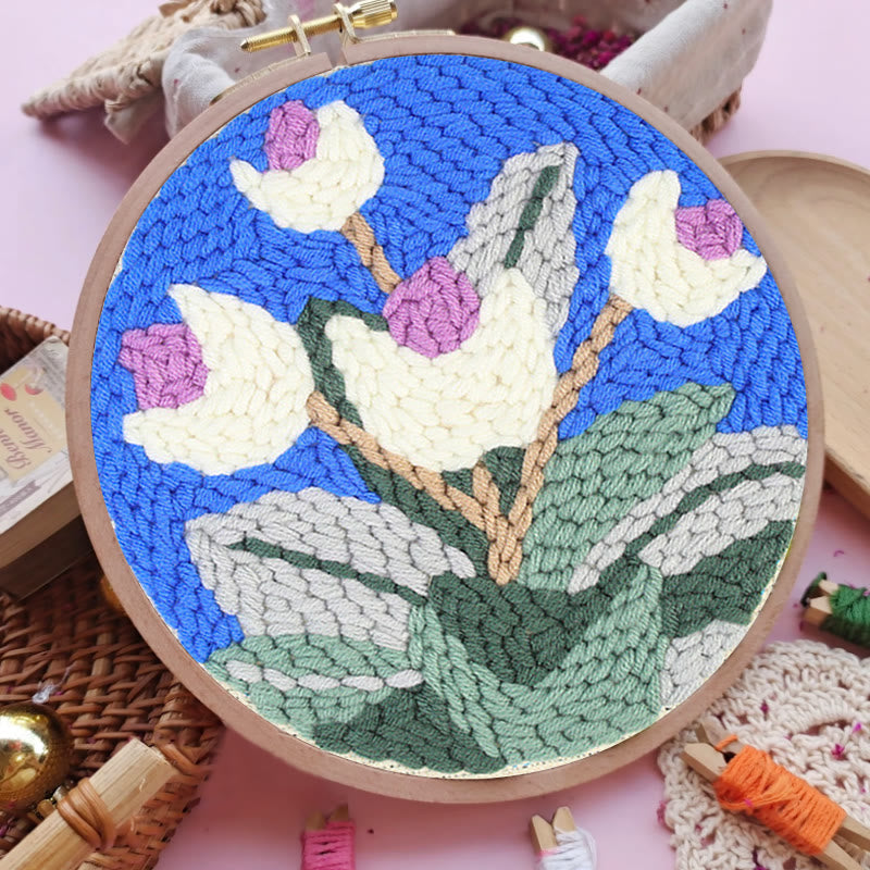 A Bouquet Of Flowers Punch Needle Kit - Simple Diy Needlework | Special Gift For Mom - image 2