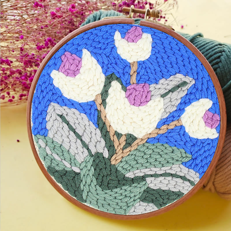 A Bouquet Of Flowers Punch Needle Kit - Simple Diy Needlework | Special Gift For Mom - image 9