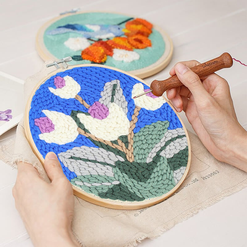 A Bouquet Of Flowers Punch Needle Kit - Simple Diy Needlework | Special Gift For Mom - image 7