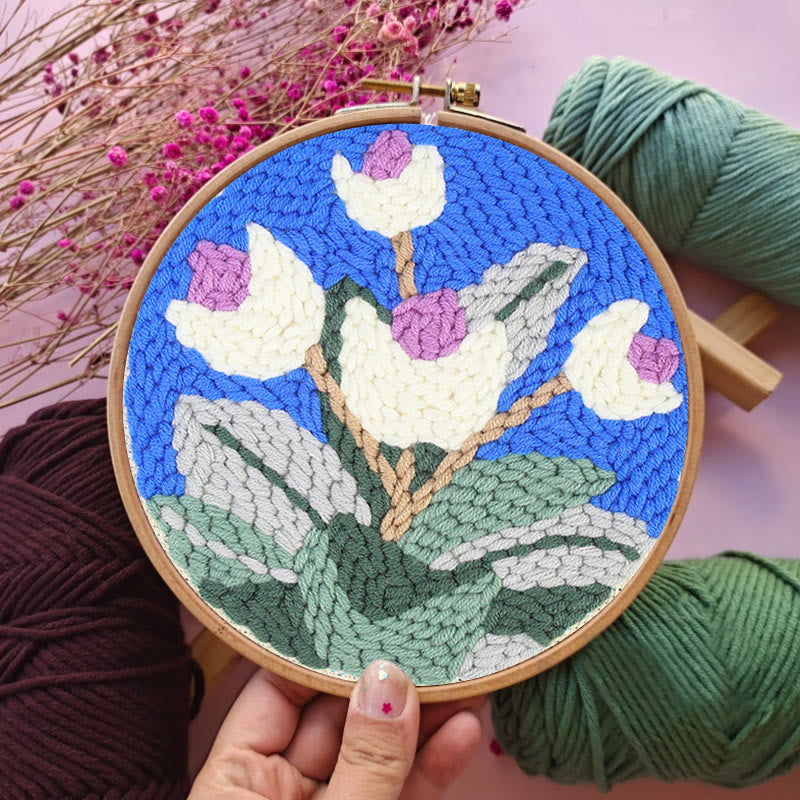 A Bouquet Of Flowers Punch Needle Kit - Simple Diy Needlework | Special Gift For Mom - image 3
