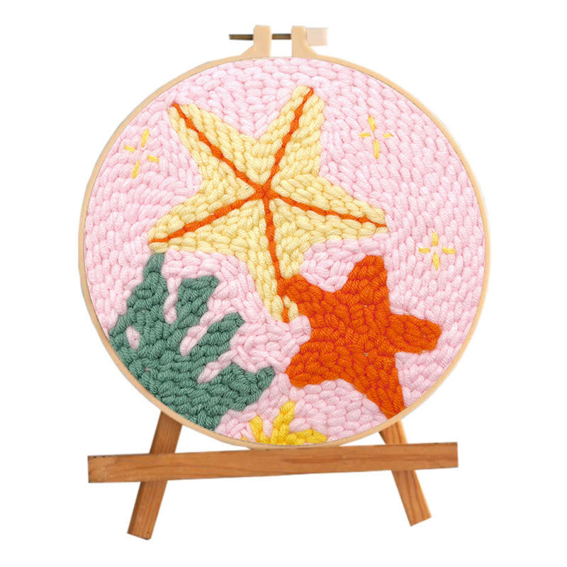 Pink Starfish Punch Needle Kit - Lovely Creative Handicraft | Gift For Her - image 1