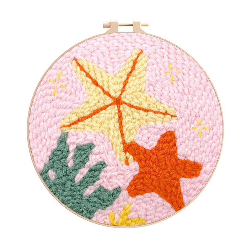 Pink Starfish Punch Needle Kit - Lovely Creative Handicraft | Gift For Her - Pink Starfish Punch Needle Kit - image 0
