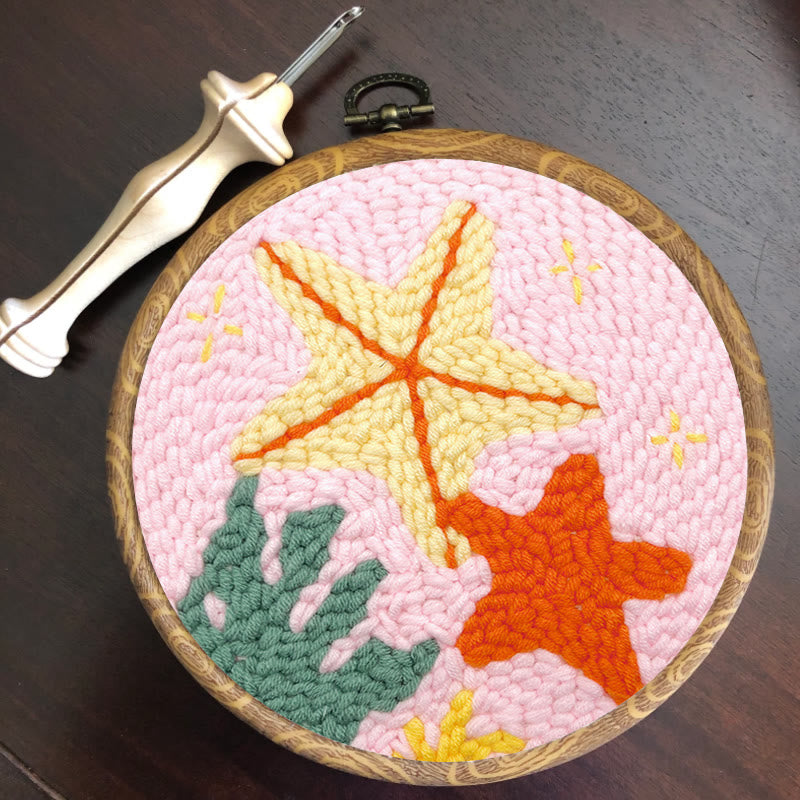 Pink Starfish Punch Needle Kit - Lovely Creative Handicraft | Gift For Her - image 9