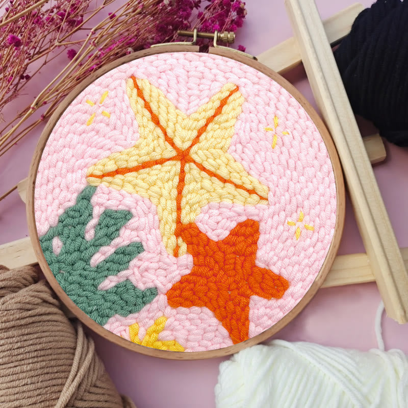 Pink Starfish Punch Needle Kit - Lovely Creative Handicraft | Gift For Her - image 4