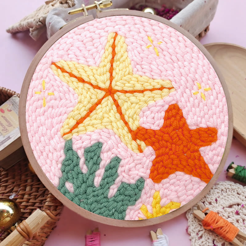 Pink Starfish Punch Needle Kit - Lovely Creative Handicraft | Gift For Her - image 6