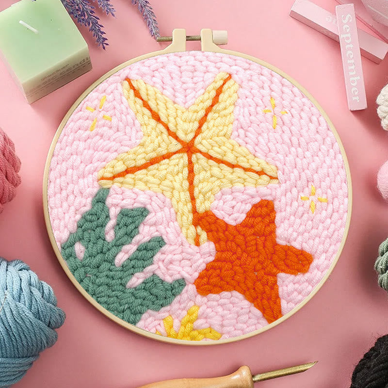 Pink Starfish Punch Needle Kit - Lovely Creative Handicraft | Gift For Her - image 3