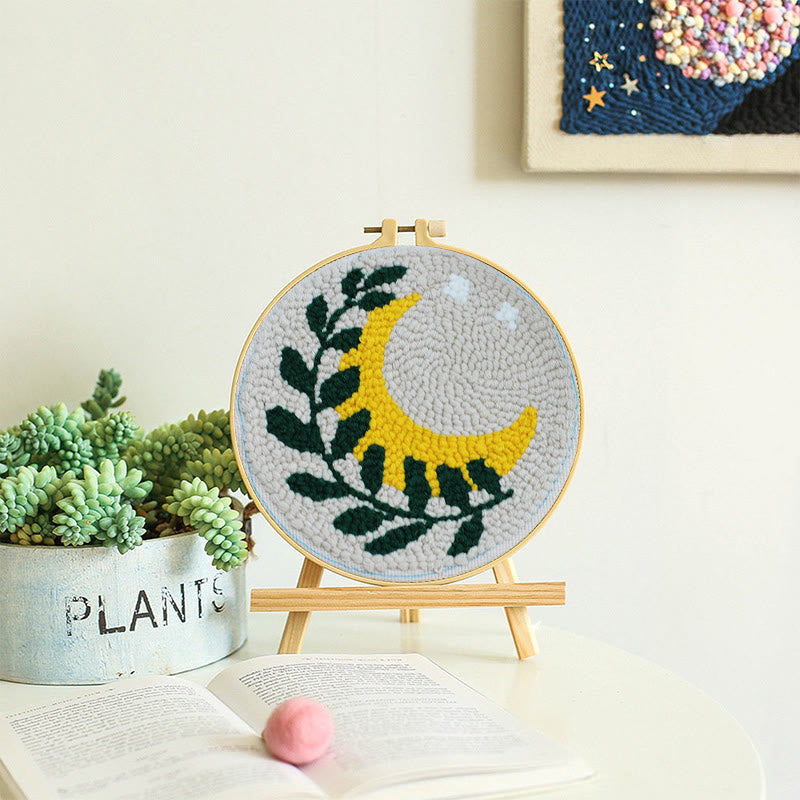 Leaf And Moon Punch Needle Kit - Easy Diy Craft | Nice Wall Decor - image 8