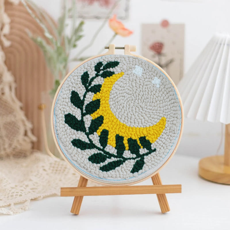 Leaf And Moon Punch Needle Kit - Easy Diy Craft | Nice Wall Decor - image 3