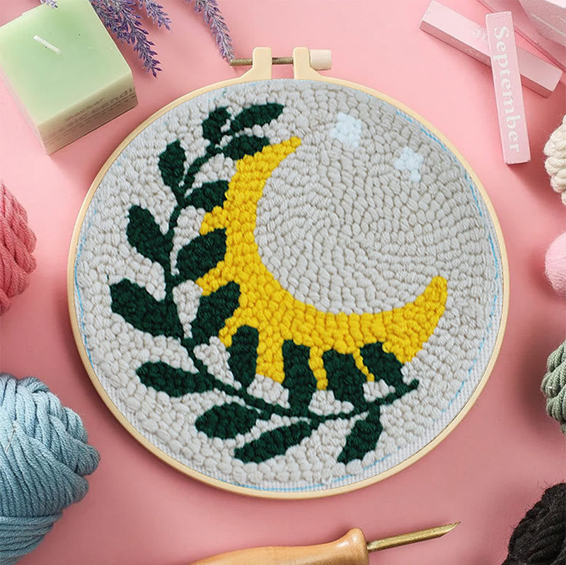 Leaf And Moon Punch Needle Kit - Easy Diy Craft | Nice Wall Decor - image 5
