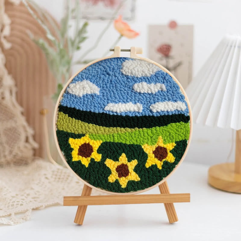 Sunflower Garden Punch Needle Kit - Creative Embroidery Hoop | Floral Gifts For Mom - image 5