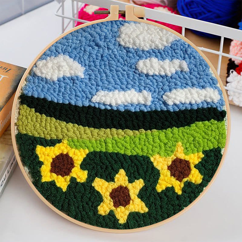 Sunflower Garden Punch Needle Kit - Creative Embroidery Hoop | Floral Gifts For Mom - image 7