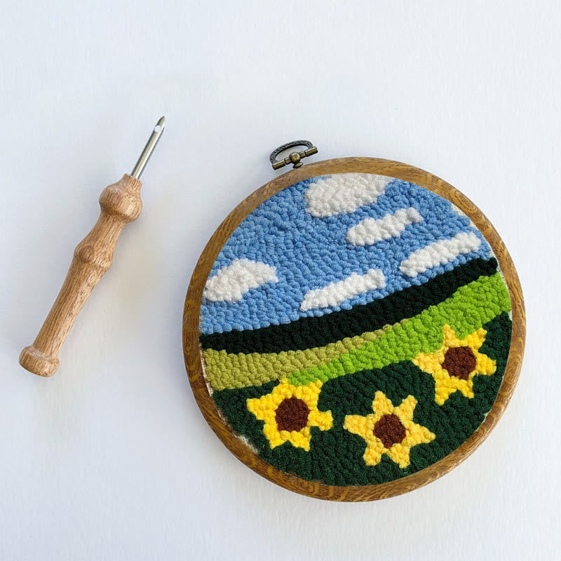 Sunflower Garden Punch Needle Kit - Creative Embroidery Hoop | Floral Gifts For Mom - image 9