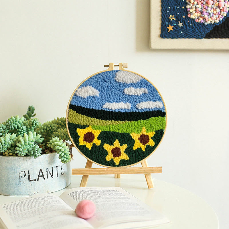 Sunflower Garden Punch Needle Kit - Creative Embroidery Hoop | Floral Gifts For Mom - image 8