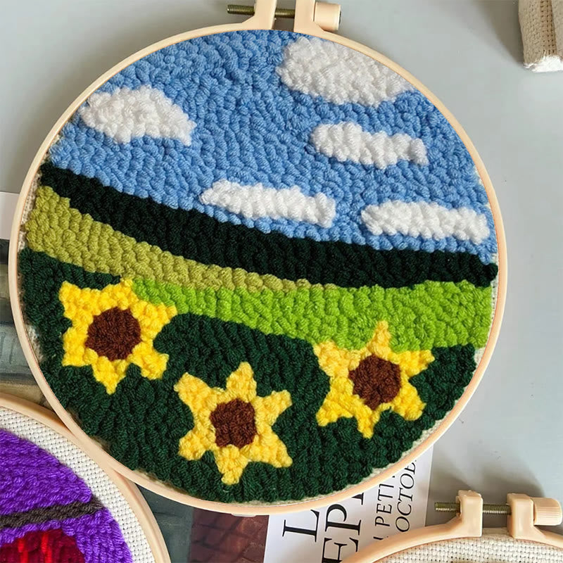 Sunflower Garden Punch Needle Kit - Creative Embroidery Hoop | Floral Gifts For Mom - image 3