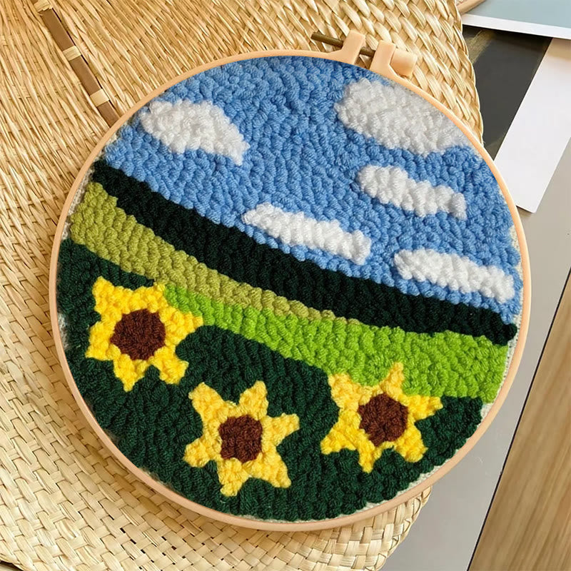 Sunflower Garden Punch Needle Kit - Creative Embroidery Hoop | Floral Gifts For Mom - image 6