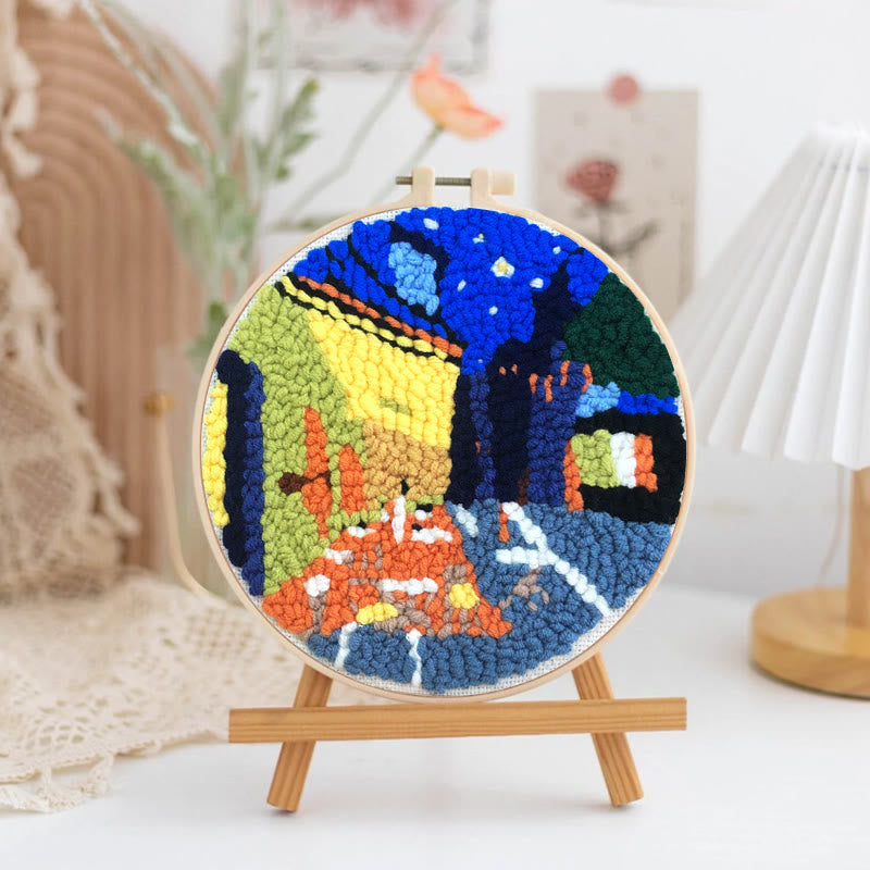 Night Street Punch Needle Kit -  Easy Needlework For Beginner | Diy Hanging Decor - image 7