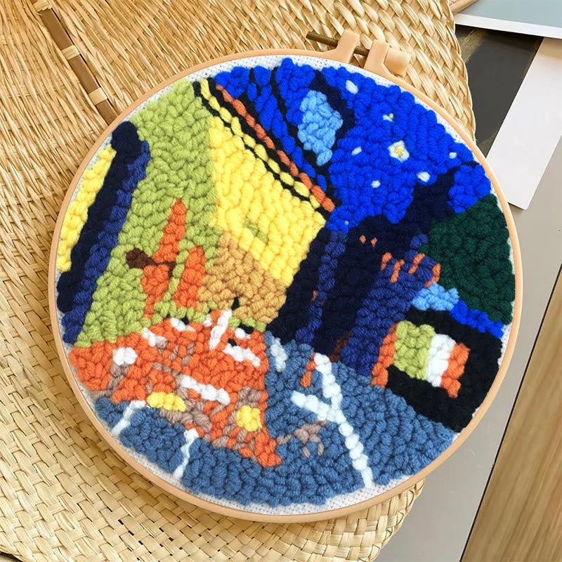 Night Street Punch Needle Kit -  Easy Needlework For Beginner | Diy Hanging Decor - image 6