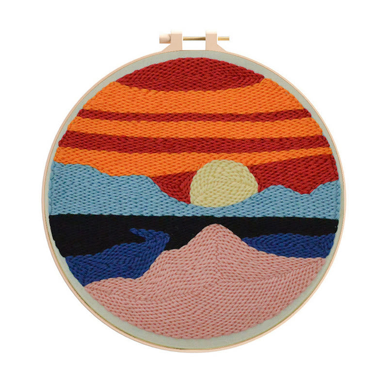 Sunrise Punch Needle Kit - Beautiful Landscape Craft | Great Decoration Gift  - Sunrise Punch Needle Kit - image 0