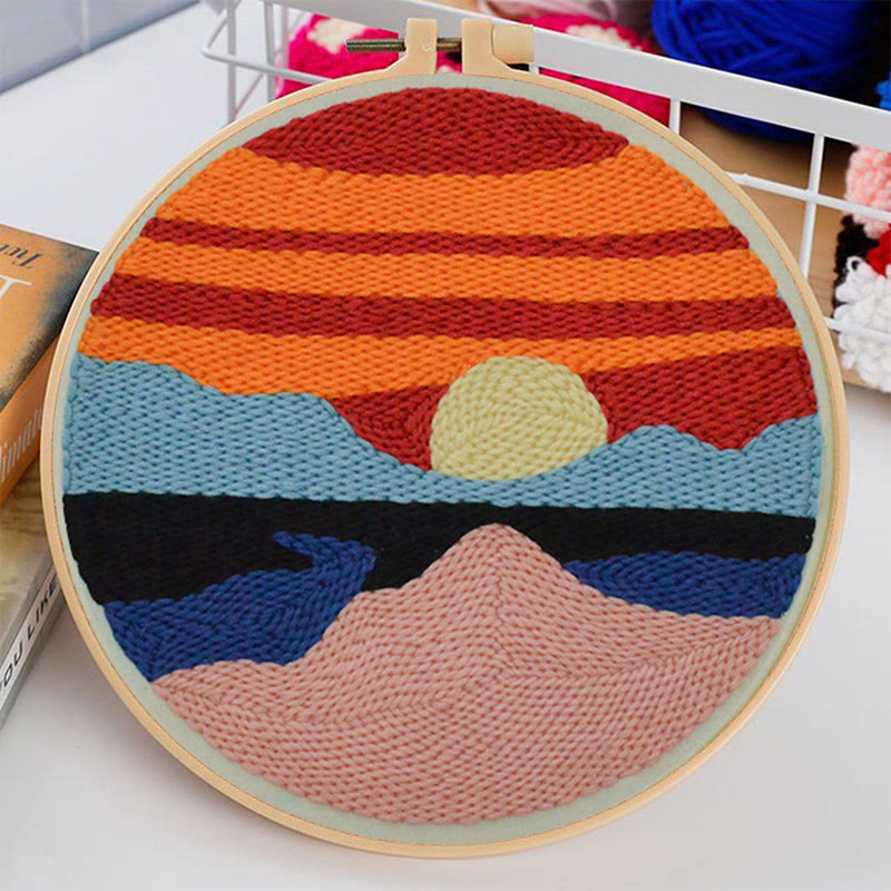 Sunrise Punch Needle Kit - Beautiful Landscape Craft | Great Decoration Gift  - image 5