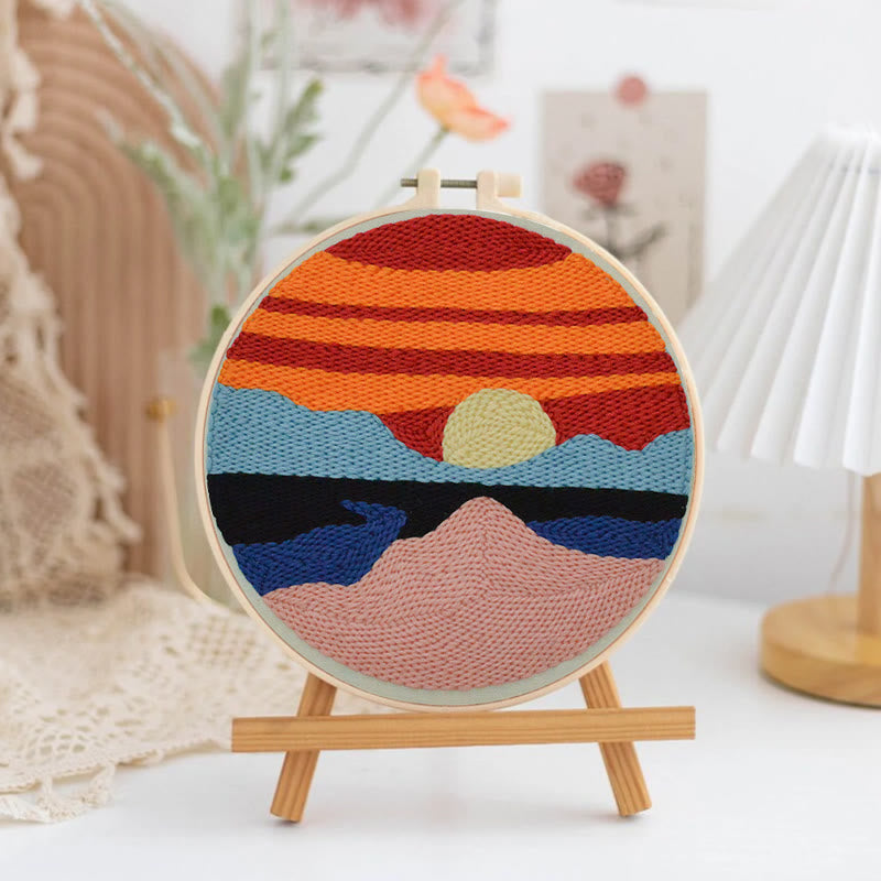Sunrise Punch Needle Kit - Beautiful Landscape Craft | Great Decoration Gift  - image 3
