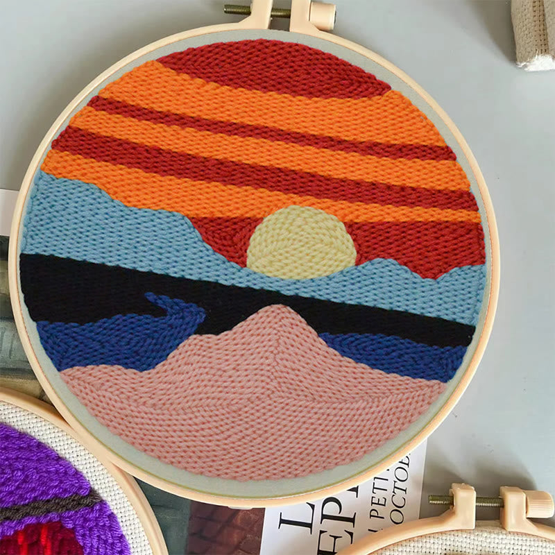 Sunrise Punch Needle Kit - Beautiful Landscape Craft | Great Decoration Gift  - image 6