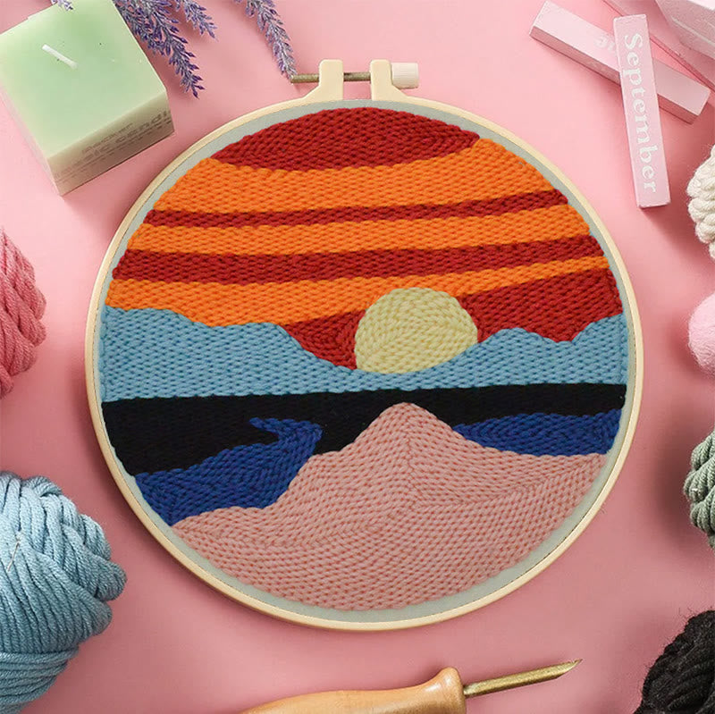 Sunrise Punch Needle Kit - Beautiful Landscape Craft | Great Decoration Gift  - image 7