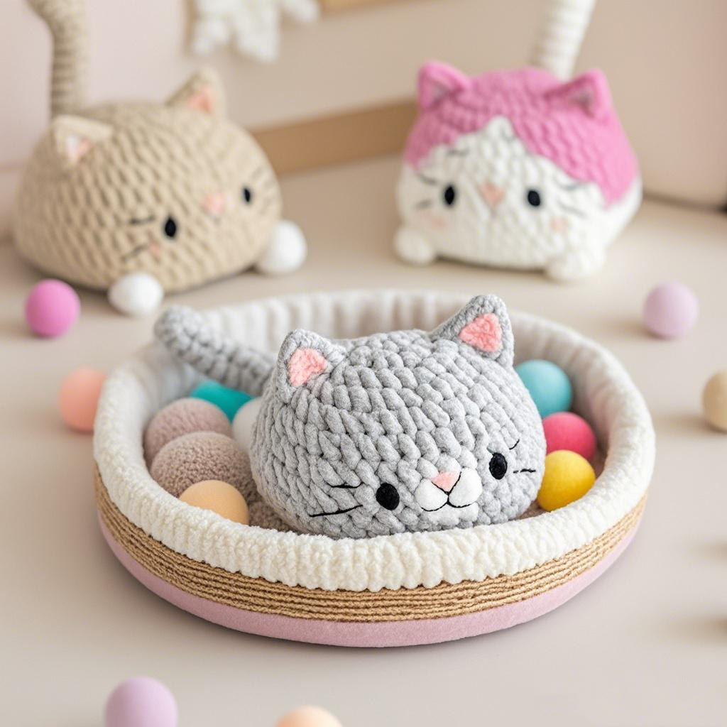 DIY  Handmade Mini Cat Series Crochet Kit - Lovely Cat Collection | Unique Bag Accessories - image 1
