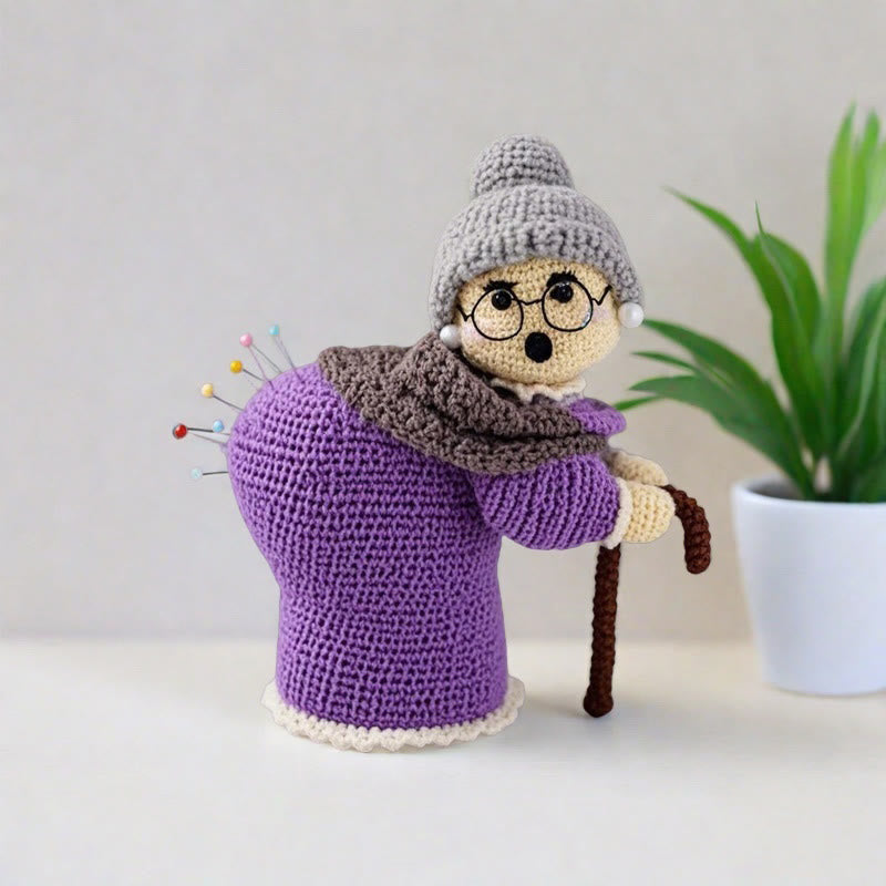 DIY Handmade Funny Grandma Crochet Kit - Creative Pin Cushion | Great Gifts For Diy Lovers - Purple - image 0