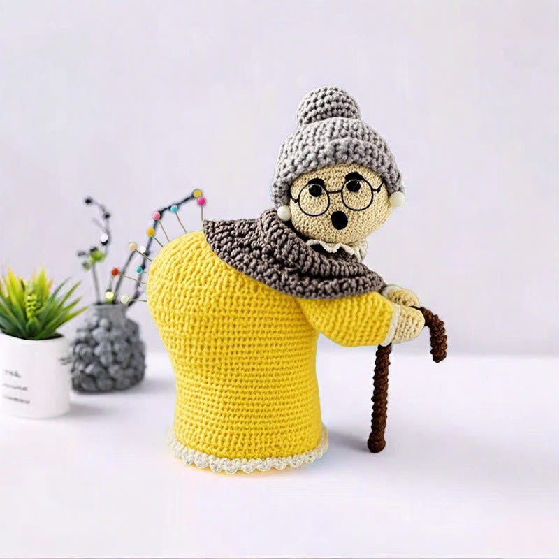 DIY Handmade Funny Grandma Crochet Kit - Creative Pin Cushion | Great Gifts For Diy Lovers - Yellow - image 2
