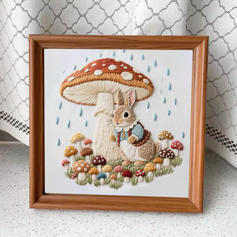 Rubbyoo Embroidery Kit - Rabbit In The Rain | Handmade Needle Craft  - Embroidery Kit Plus An Extra Frame - image 9