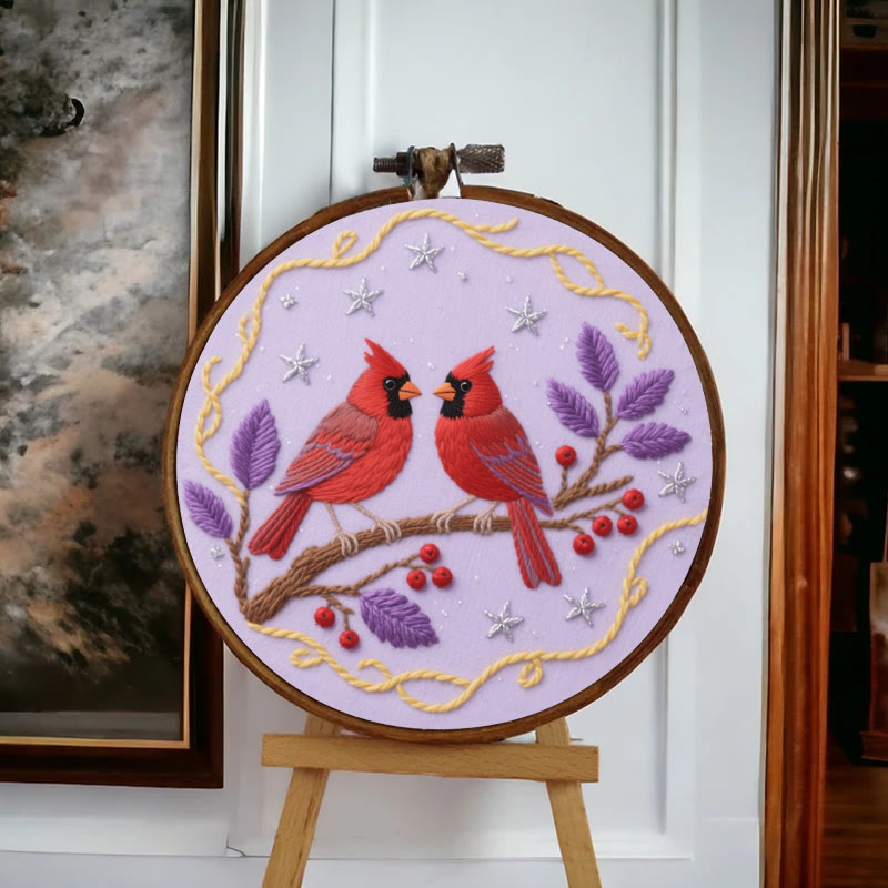 Rubbyoo Embroidery Kit - Charming Cardinals | Personalized Bird Lover Gifts - image 6
